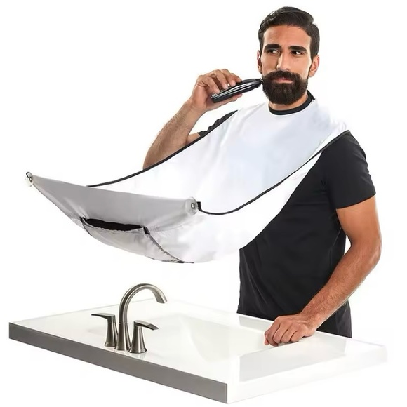 Men's Shaving Apron - Beard Shaving Care. White Color. - Picture 7 of 7